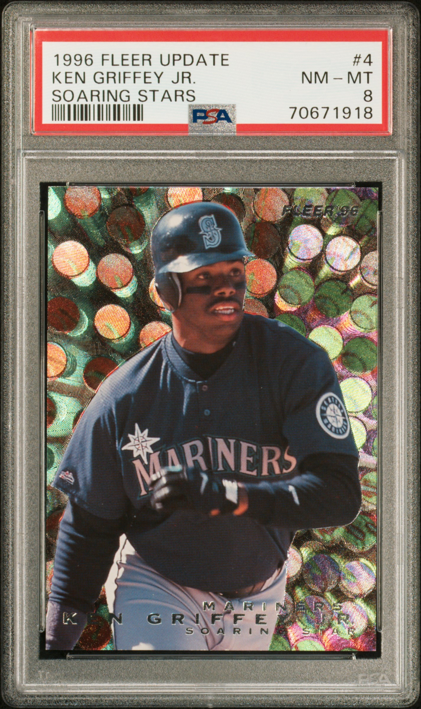 1996 Fleer Update Soaring Stars  Ken Griffey Jr. #4 hof mariners PSA 8