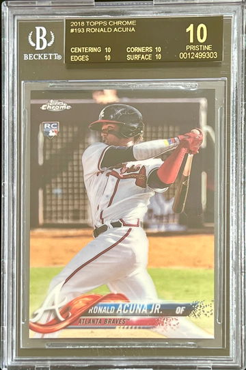 2018 Topps Chrome Ronald Acuna RC BGS 10 Pristine Black Label