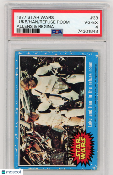 1977 Star Wars Allens & Regina Refuse Room Luke Han #38 PSA 4