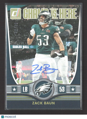 2025 Panini Donruss Champ Is Here Zack Baun #CIH-ZBN /49