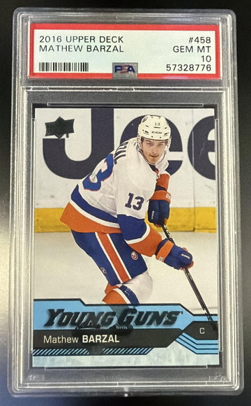 2016 Upper Deck Young Guns Mathew Barzal #458 PSA 10