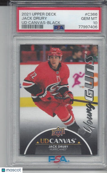 2021-2022 Upper Deck UD Canvas Jack Drury #C366 Black PSA 10