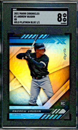 2021 Chronicles ANDREW VAUGHN 1/1 Rookie Holo Platinum Blue