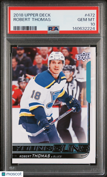 2018-19 Upper Deck Robert Thomas #472 Young Guns Rookie PSA 10