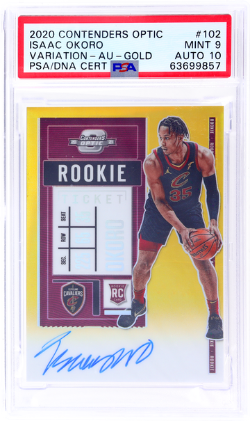 2020 Panini Contenders Optic Gold Isaac Okoro #102 RC Auto /10 PSA 9 Auto 10