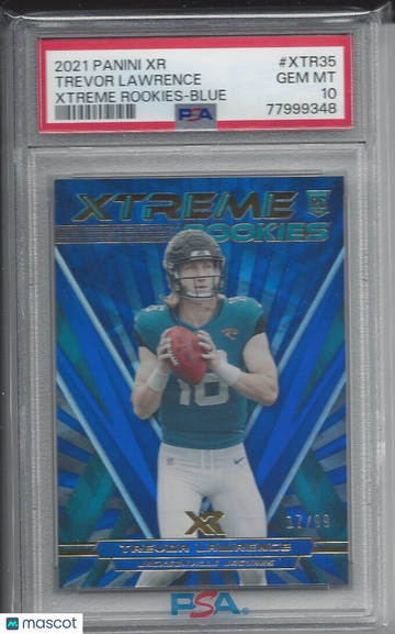 2021 Panini XR Xtreme Rookies Trevor Lawrence #XTR35 Blue PSA 10