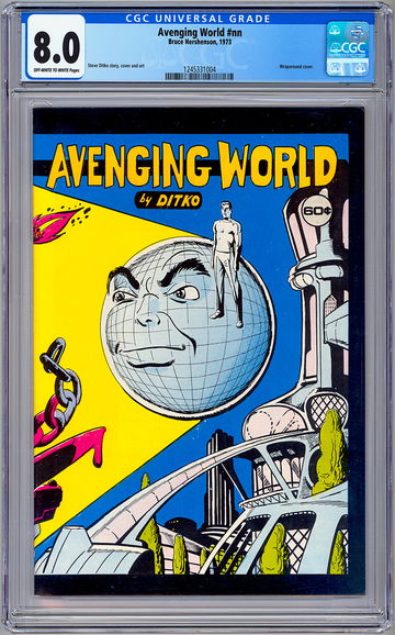 STEVE DITKO’S “AVENGING WORLD” #NN CGC 8.0 RARE/HTF *STEVE DITKO ALT PRESS* 1973
