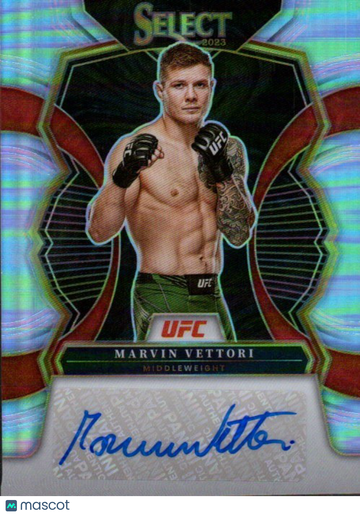 2023 Panini Select UFC Marvin Vettori #SG-MVI Signatures Flash Prizms AU