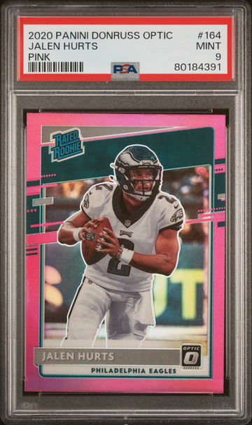 2020 Donruss Optic Rated Rookie Pink Jalen Hurts #164 PSA 9