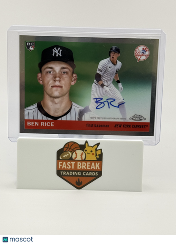2025 Topps Chrome Platinum Ben Rice #CPA-BR On Card RC