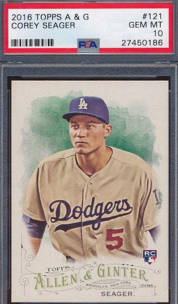 2016 Topps Allen & Ginter 121 Corey Seager RC PSA 10 GEM MT 0186