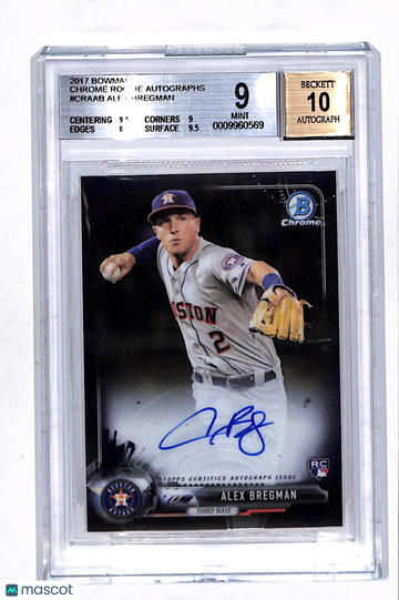 2017 Bowman Chrome Rookie Autographs Alex Bregman #CRAAB BGS 9 Auto 10