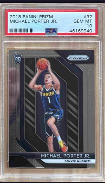 MICHAEL PORTER JR. 2018-19 PANINI PRIZM ROOKIE PSA 10 RC #32 DENVER NUGGETS