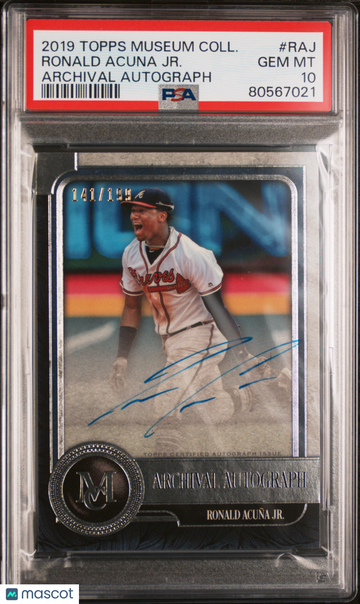 2019 Topps Museum Collection Archival Autograph Ronald Acuna JR. #RAJ 141/1994 PSA 10
