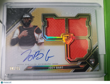 2021 Triple Threads Joey Bart #RFPAR-JB Phenoms Autograph Relics Gold AU,SN,MEM