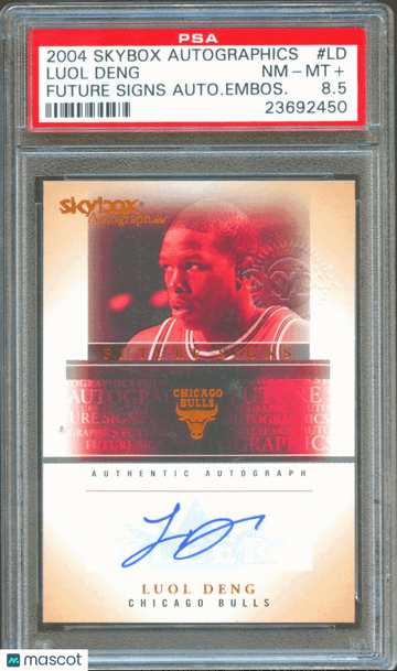 2004 Skybox Autographics Future Signs Autographs Luol Deng #LD Autograph Embos. PSA 8.5