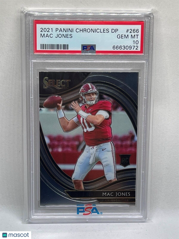 2021 Panini Chronicles Draft Picks Mac Jones #266 PSA 10