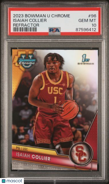 2023 Bowman University Chrome Isaiah Collier #96 Refractor PSA 10