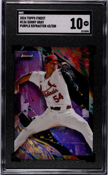 2024 Topps Finest Purple Refractor Sonny Gray #136 /200 SGC 10