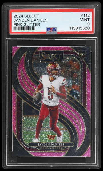 2024 Panini Select Jayden Daniels Premier Level Pink Glitter PSA 9 RC
