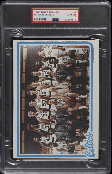 1980 Topps Pin-Up Boston Celtics #2 Larry Bird Rookie RC PSA 10 Gem Mint *pop 3
