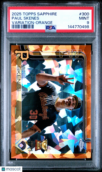2025 Topps Chrome Sapphire Paul Skenes #300 Variation Orange /25 PSA 9