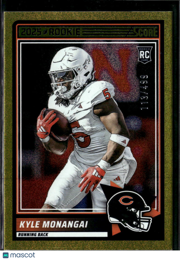 Kyle Monangai 2025 Panini Score Football RC /499 Chicago Bears