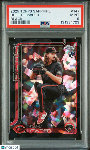 2025 Topps Chrome Sapphire Rhett Lowder #147 Black /10 PSA 9