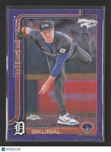 2025 Topps Chrome Tarik Skubal #258 Purple Sonar Refractor 130/250