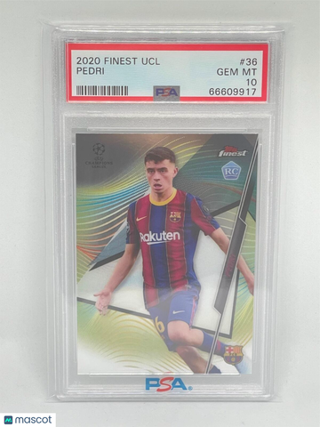 2020 Topps Finest UEFA Champions League Pedri #36 PSA 10