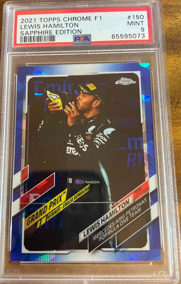 2021 TOPPS CHROME F1 SAPPHIRE LEWIS HAMILTON #150 PSA 9 MINT