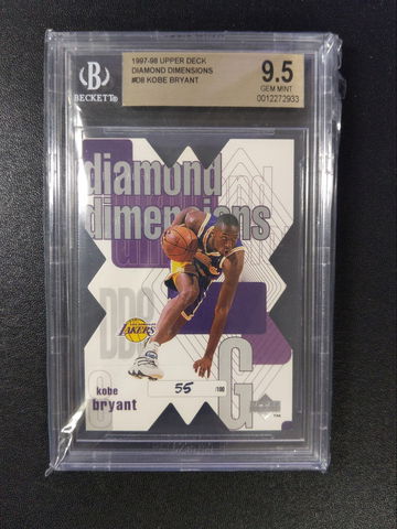  1997  Upper Deck  #D8  Diamond Dimensions KOBE BRYANT BGS GEM 9.5  #55/100