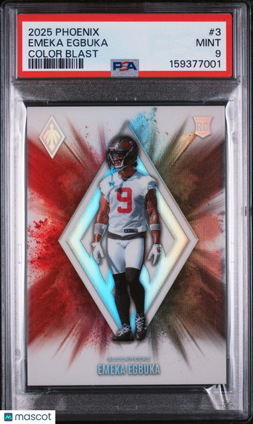 2025 Panini Phoenix Color Blast Emeka Egbuka #3 PSA 9