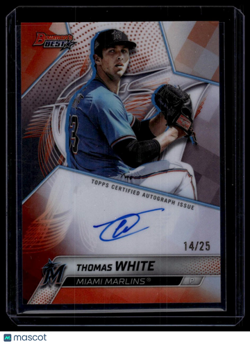2025 Bowman's Best Thomas White #B25-TW Best of 2025 Autographs Orange Refractors SN AU