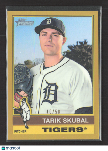 2025 Topps Heritage Tarik Skubal #116 Gold Border /50