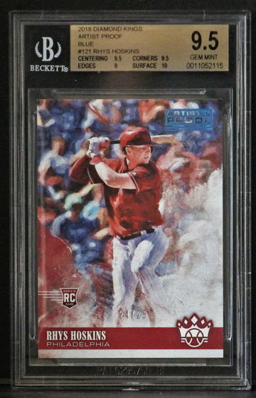 2018 Diamond Kings Artist Proof Blue /25 Rhys Hoskins BGS 9.5 Pop 2