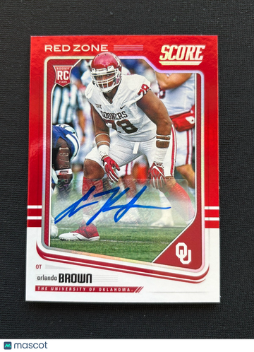 2018 Score Orlando Brown Red Zone Rookie