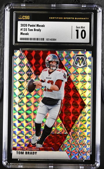 Tom Brady Mosaic Silver Prizm Graded CSG 10