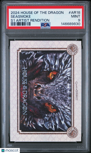 2024 Rittenhouse House Of The Dragon Season One Artist Rendition Seasmoke #AR18 PSA 9