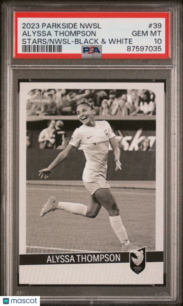 2023 Parkside Nwsl Collection Stars Of The Nwsl Alyssa Thompson #39 Black & White PSA 10