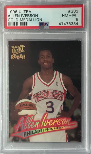 Allen Iverson Rookie 1996 Ultra Gold Medallion #G82 - PSA 8