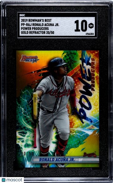 2019 Bowman's Best Ronald Acuna JR. #PP-RAJ Power Producers Gold Refractor SGC 10
