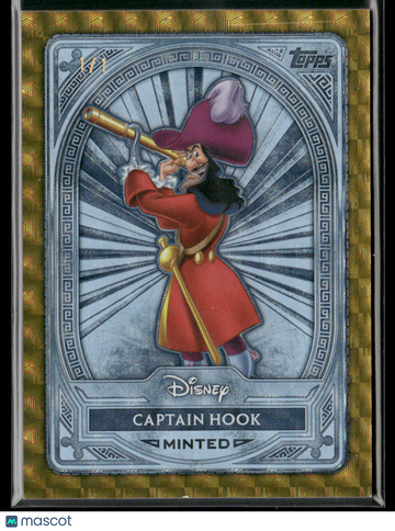 2025 Topps Disney Mint Captain Hook Platinum Tier Foilfractor 1/1 #112