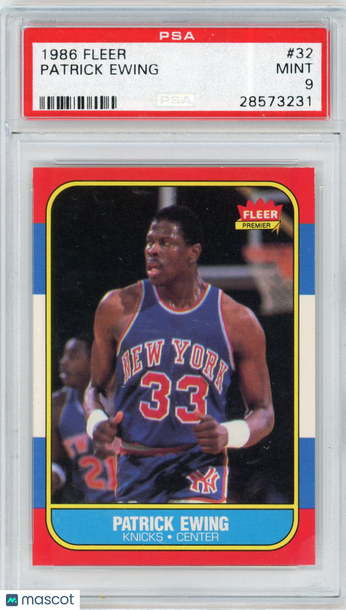 1986 Fleer Patrick Ewing #32 PSA 9