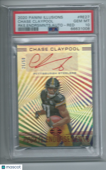 2020 Panini Illusions Rookie Endorsements Autographs Chase Claypool #RE27 RKE. Endrsmnts. Auto Red PSA 10