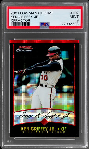 2001 Bowman Chrome Ken Griffey Jr. Xfractor PSA 9