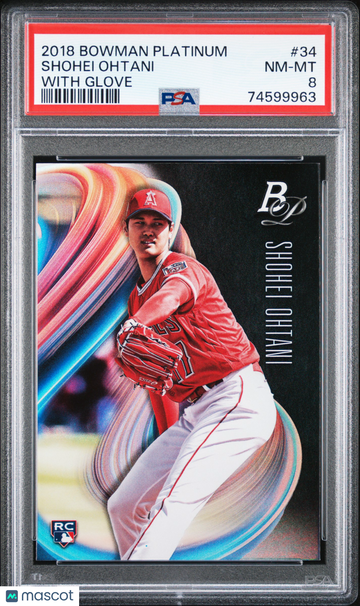 2018 Bowman Platinum Shohei Ohtani #34 With Glove Rookie PSA 8