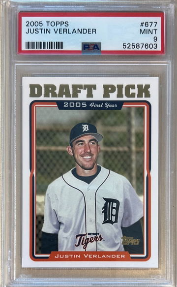2005 Topps #677 Justin Verlander rookie PSA 9