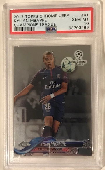 2017 Topps Chrome UEFA Kylian Mbappe #41 PSA 10