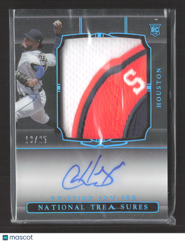 2021 Panini National Treasures Cristian Javier #160 /25 Patch RC